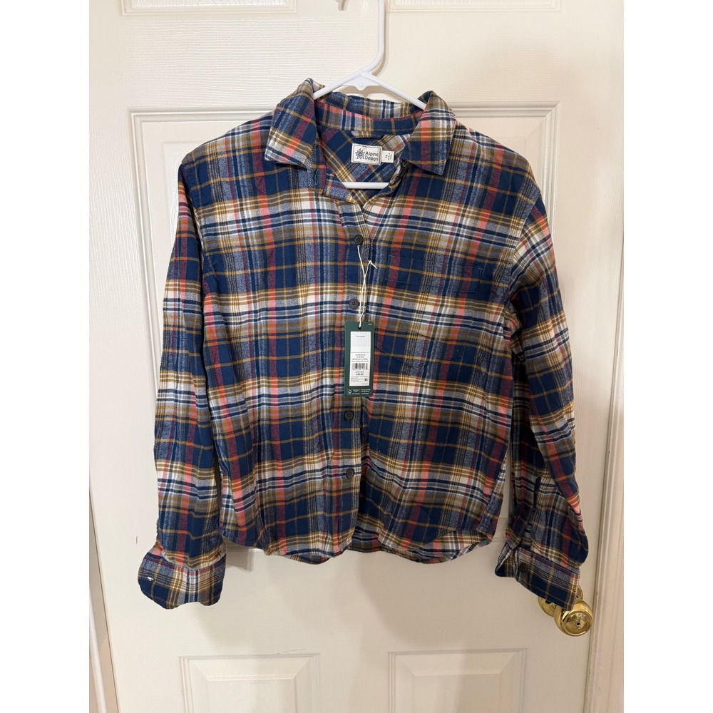 Alpine Design Women's Flannel Navy/Brown Rock Plaid Size XS (0086)